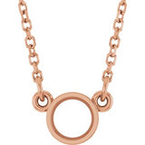 14K Rose 4.1 mm Round Bezel Set Solitaire 18" Necklace Mounting