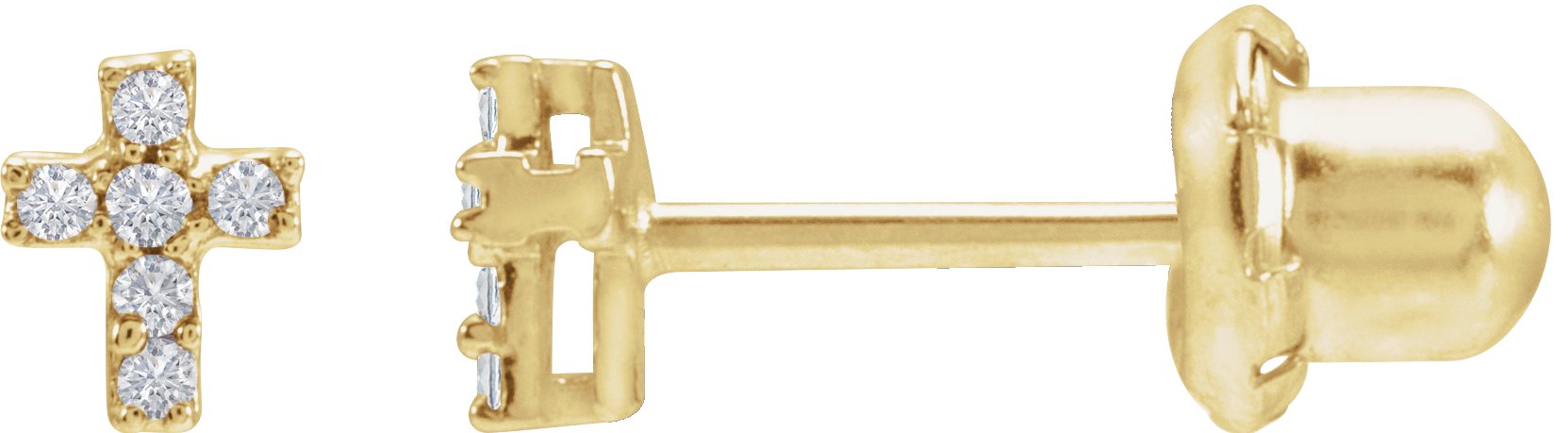 Accented Cross Inverness® Piercing Stud Earrings