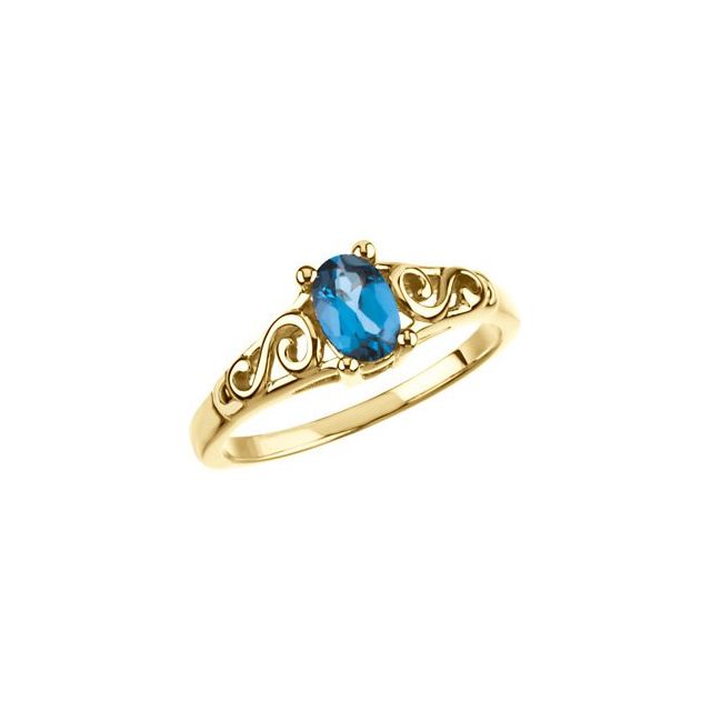 14K Yellow December Imitation Birthstone Ring
