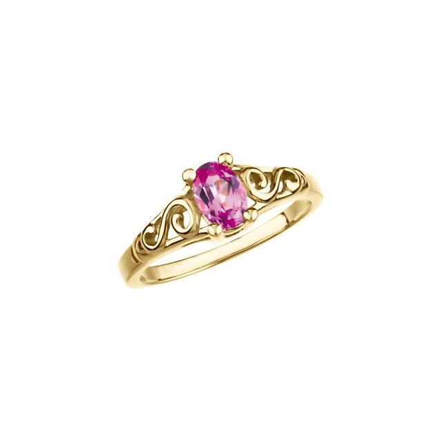 14KY October Imitation Birthstone Ring