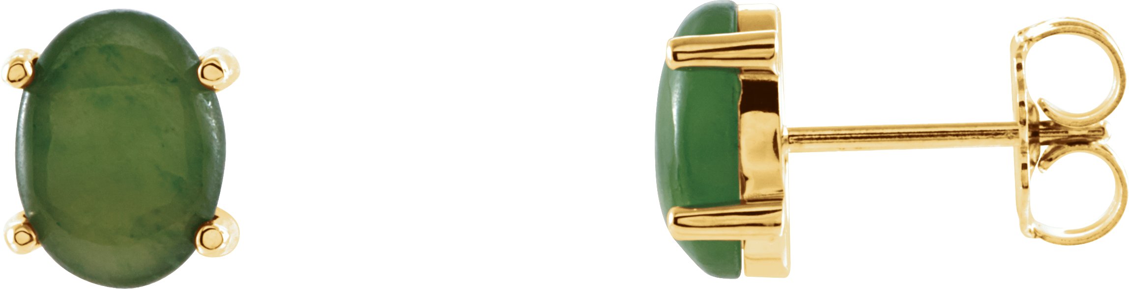 Oval 4-Prong Cabochon Earrings