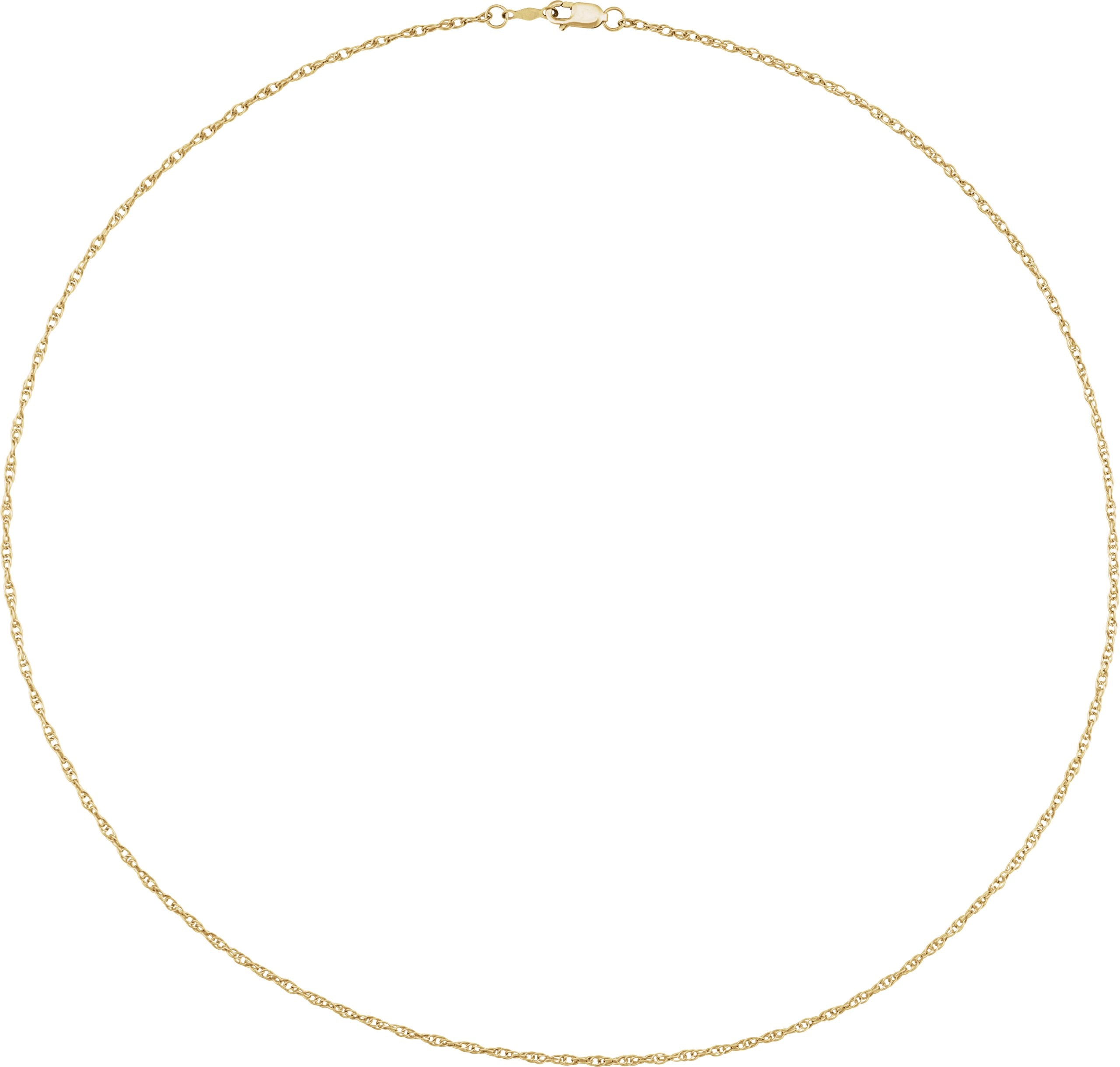 14K Yellow Gold 1.5mm Rope 18" Chain