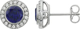 Halo-style earrings