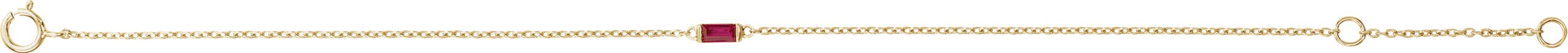 14K Yellow Gold Straight Baguette Natural Ruby 6 1/2-7 1/2" Bracelet