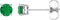 14K White Gold 4mm Lab-Grown Emerald Earrings