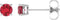 14K White Gold 4mm Lab Grown Ruby Earrings