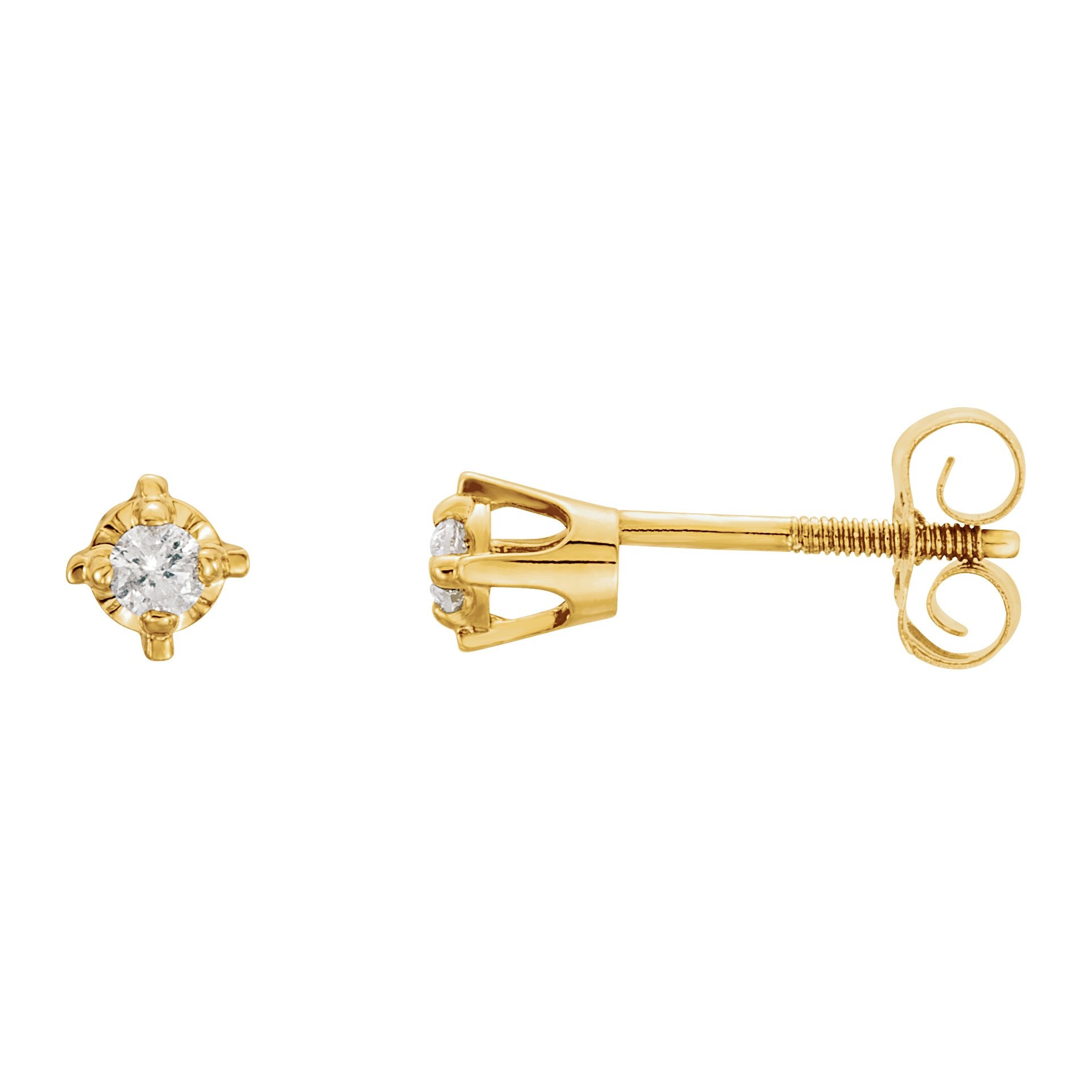 Round 4-Prong Stud Earrings
