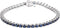 14K White Gold Natural Blue Sapphire Line 7