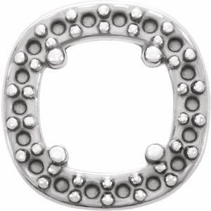 14K White 5mm Cushion Slide Pendant Mounting