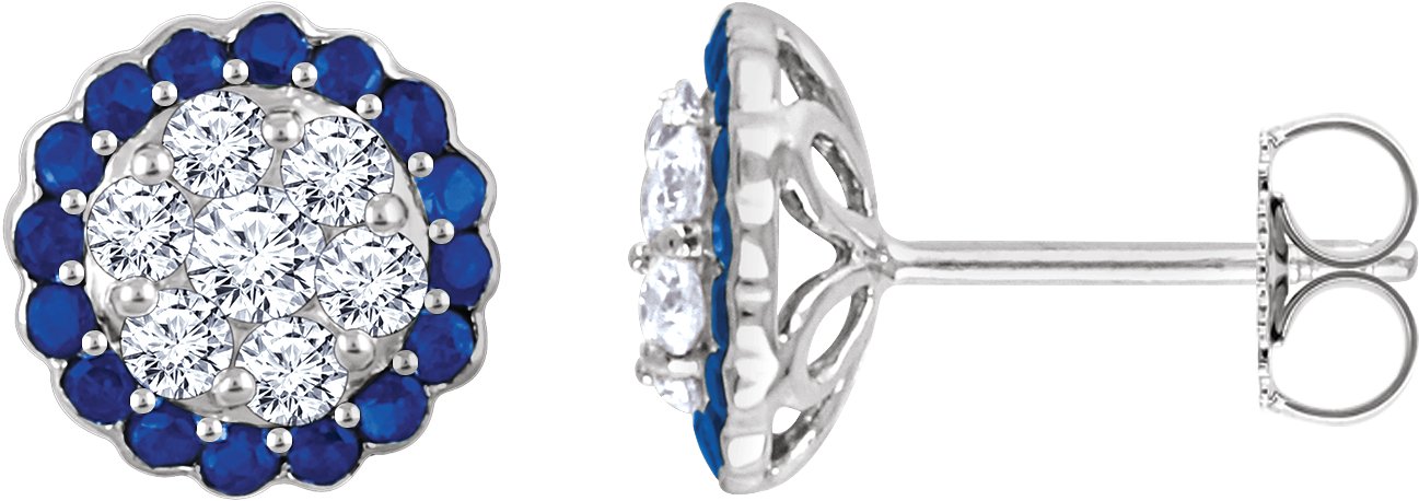 Halo-style cluster earrings