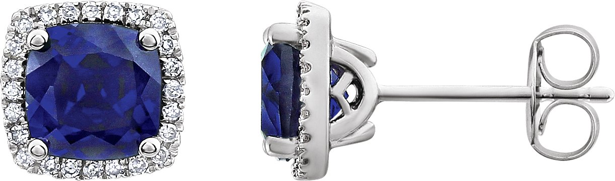 Round 4-Prong Halo Style Earrings