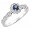 Platinum Round Natural Blue Sapphire 1/4 CTW Natural Diamond Halo-Style Ring