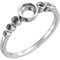 14K White 5mm Round Cabochon Accented Bezel Ring Mounting