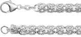 Sterling Silver 6mm Byzantine 7" Chain