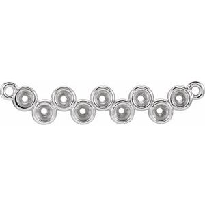 Platinum Bezel Set Bar Necklace Center