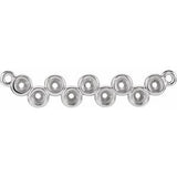 18K White Bezel Set Bar Necklace Center