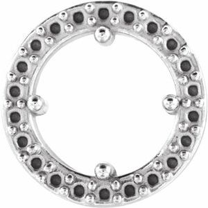 14K White 5 mm Round Halo-Style Pendant Mounting