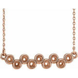 14K Rose Bezel Set Bar 16-18" Necklace Mounting