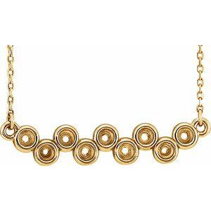 14K Yellow Bezel Set Bar 16-18" Necklace Mounting