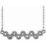 Sterling Silver Bezel Set Bar 16-18" Necklace Mounting