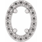 14K White 5x3 mm Oval Halo-Style Slide Pendant Mounting