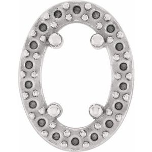 14K White 5x3 mm Oval Halo-Style Slide Pendant Mounting