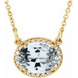 14K Yellow Natural White Topaz & .05 CTW Natural Diamond 16.5" Necklace