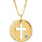 14K Yellow .03 CT Natural Diamond Pierced Cross Disc 16-18