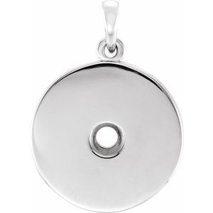 Platinum 3 mm Round Disc 16-18" Necklace Mounting