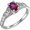 Sterling Silver July Youth Imitation Birthstone Ring