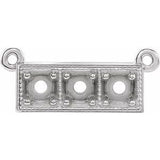 Platinum 3mm Round Three-Stone Granulated Bar Necklace Center