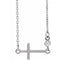 Platinum .03 CTW Natural Diamond Sideways Cross 16-18