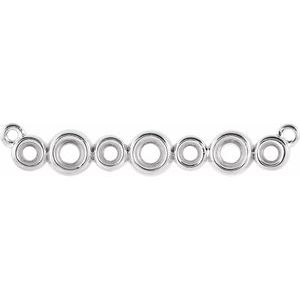 Platinum 2.2 mm Round Bezel Set Bar Necklace Center