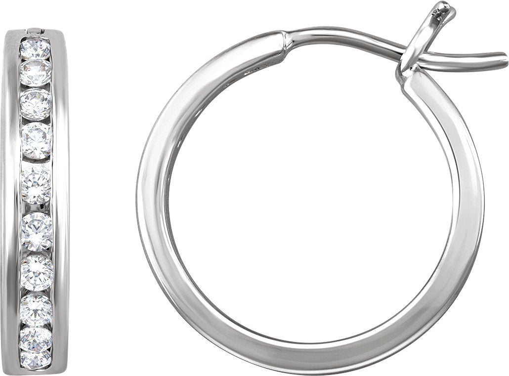 Channel Set Hoop Earrings