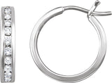 Channel Set Hoop Earrings
