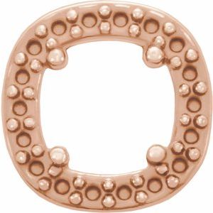 14K Rose 5mm Cushion Center Pendant Mounting