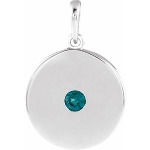 Platinum Natural Alexandrite Disc Pendant