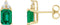 Emerald 4-Prong Accented Earrings