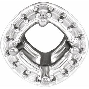 Platinum 5 mm Round Halo-Style Pendant Mounting