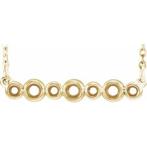 14K Yellow Bezel Set 16-18" Necklace Mounting