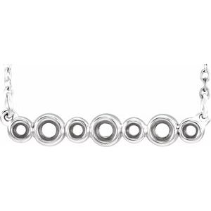 Sterling Silver Bezel Set 16-18" Necklace Mounting