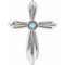 Platinum Natural Aquamarine Cross Pendant