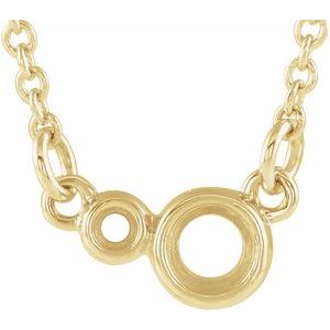 14K Yellow 3 mm Round Accented Bezel Set 16" Necklace Mounting