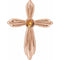 14K Rose Natural Citrine Cross Pendant