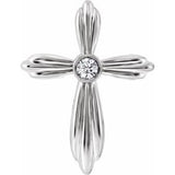 Platinum .06 CTW Natural Diamond Cross Pendant