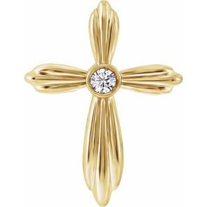 14K Yellow .06 CTW Natural Diamond Cross Pendant