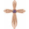 14K Rose Lab-Grown Alexandrite Cross Pendant
