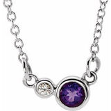 Platinum Natural Amethyst & .02 CTW Natural Diamond 16" Necklace