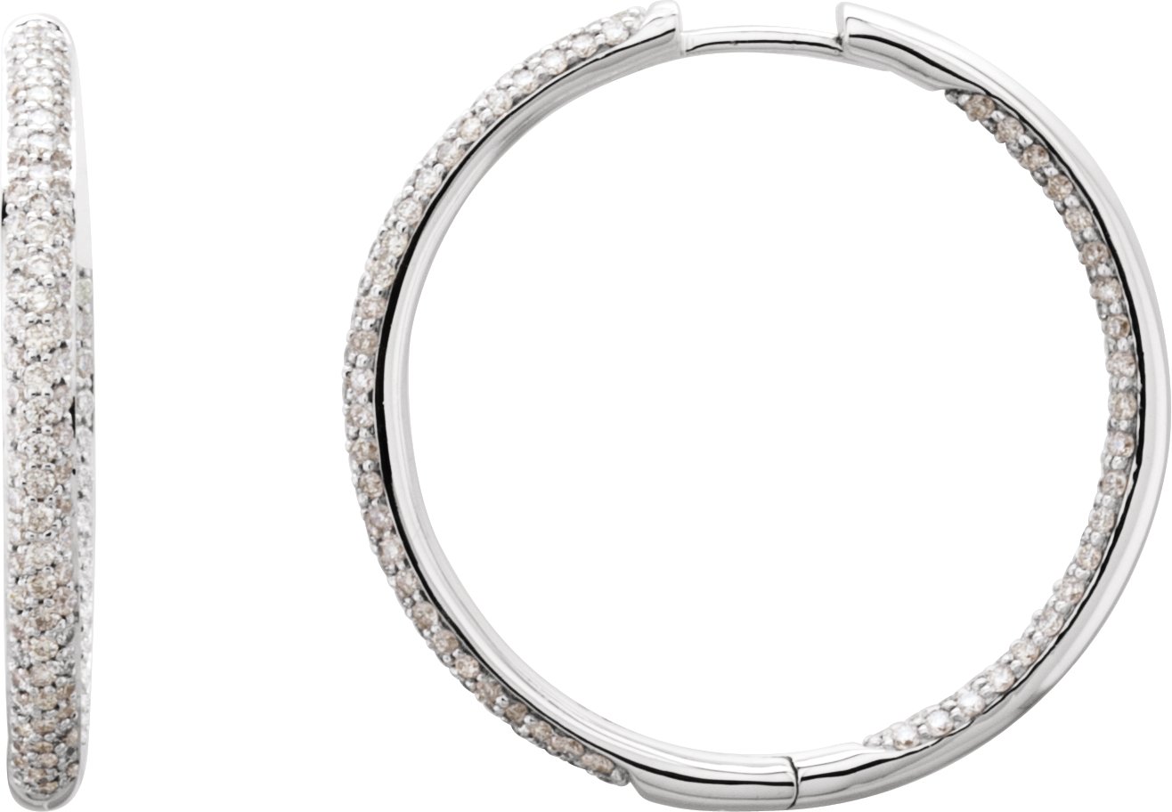 Pavé Style Inside-Outside Hinged Hoop Earrings
