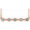 14K Rose Natural Aquamarine Bezel Set Bar 18